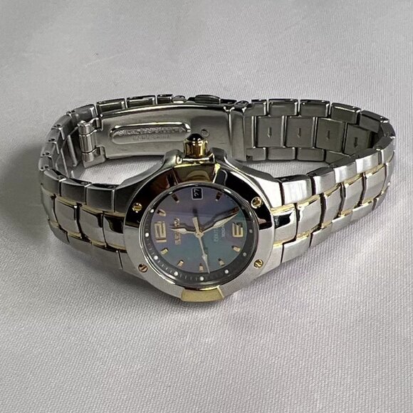 Seiko Coutura Womens Watch 7N82-0CA0 MOP Dial Two Tone Sapphire Crystal 25mm - Picture 3 of 10